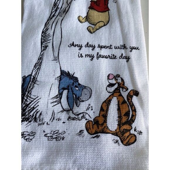 2 Pk Disney Winnie The Pooh Kitchen Towels A Day Spent With You Is My Favorite - Picture 6 of 11